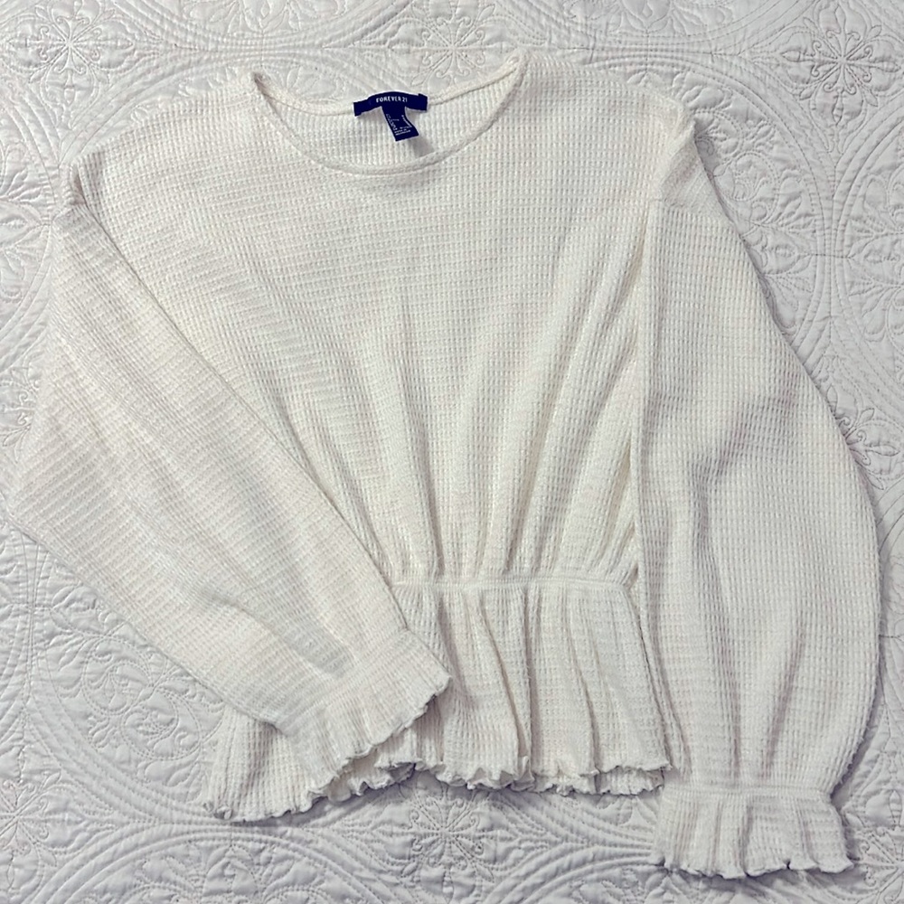 White Peplum Sweater